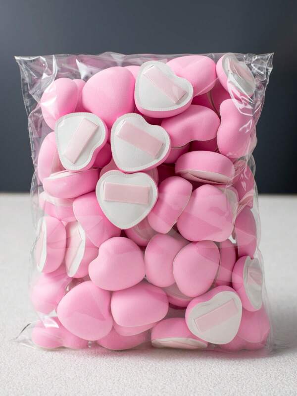 10/20/30 piezas Aplicadores de esponja de maquillaje en forma de corazón en miniatura, aptos para base de maquillaje, corrector y polvos, esponjas mezcladoras de maquillaje en forma de corazón, ideales para aplicación de polvos húmedos y secos