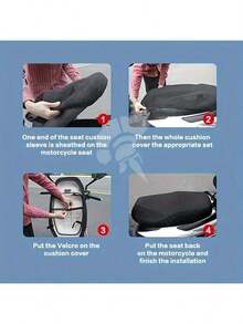 摩托车/踏板车座套（1件装） - 加厚透气网布，耐用遮阳垫，带安全带，骑行舒适，户外坐垫 | 时尚车辆配件 | 加固缝线 - 彩色 - 查看 7
