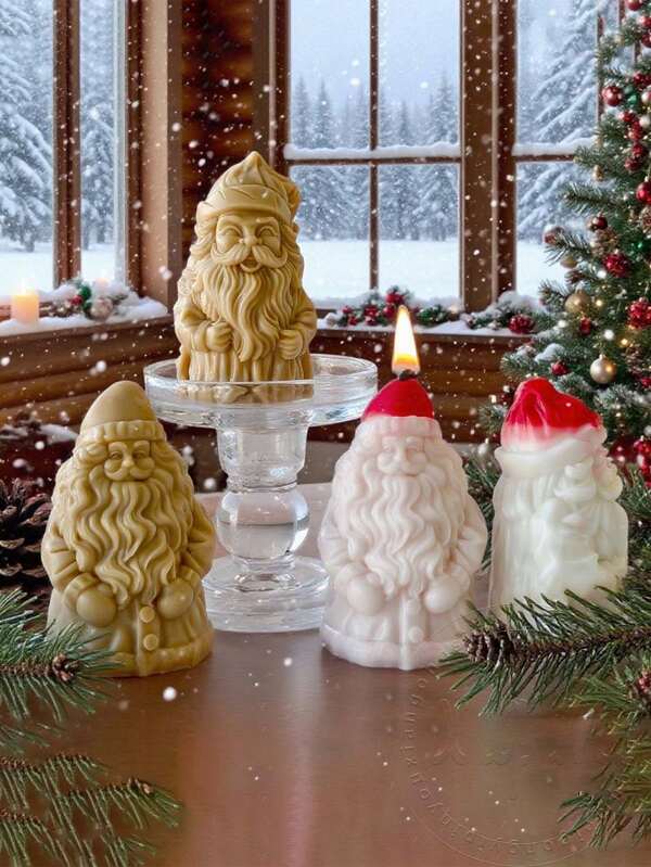 1-Piece/2 Pieces Santa Silicone Mold Set - DIY Christmas Decoration Multi Functional Candle, Soap, And Gypsum Handmade Kit, Suitable For Home Party Decoration