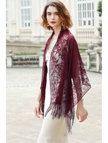 RIIQIICHY Shawls And Wraps For Evening Dresses Scarfs For Women Pashmina Wedding Formal Shawlhalloween - 勃根地-2 - 查看 11