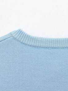 DEEKA Summer New Arrival Women Fashion Casual Short Sleeve Knit Top Spring - Blue - View 10