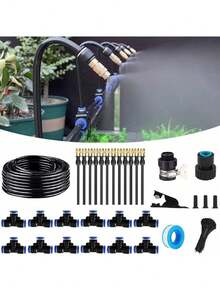 New Quick Connector Drip Irrigation Kits,Automatic Irrigation System With Replaceable 360-Degree Bending Dropper,Atomizing Copper Nozzle For Watering System For Garden Plant Lawn Patio. (Copper Nozzle) - Vòi phun bằng đồng - Xem 1
