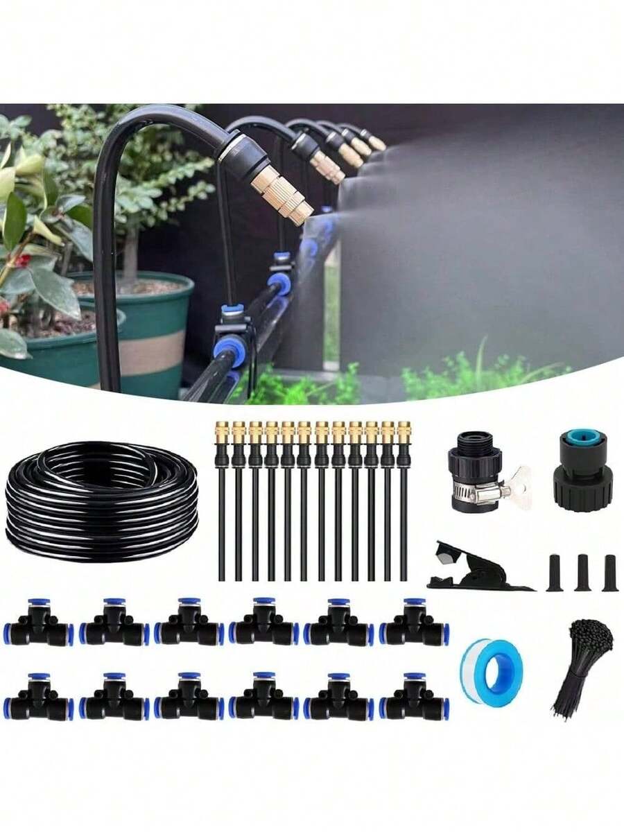 New Quick Connector Drip Irrigation Kits,Automatic Irrigation System With Replaceable 360-Degree Bending Dropper,Atomizing Copper Nozzle For Watering System For Garden Plant Lawn Patio. (Copper Nozzle) - Vòi phun bằng đồng - Xem 1