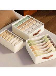 1/2pcs Underwear Storage Box - Bedroom Drawer Organizer Box With Dividers, Multi-Functional Dorm Home Wardrobe Lingerie Storage Box, Bedroom Organizer, Suitable For White T-Shirts, Black Pants, Women's Winter Clothes, Dresses, Women's Winter Outfits, Elegant Ladies' Dresses - Multicolor - View 5