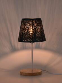 1pc Metal Laser Cut Chrysanthemum, Sun, Moon & Forest Tree Pattern Round Lamp Shade, Compatible With E27/E26 Bulbs, Includes E27 To E14 Adapter Ring, Suitable For Industrial Vintage Table Lamp, Wall Lamp Shade, Artsy Decorative Lighting Accessory, Creative Home Atmosphere Lamp Shade, Lamp Shade Size: 19cm Diameter X 15cm Height