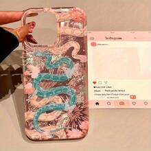 Funda para teléfono móvil con diseño de serpiente, fuegos artificiales y purpurina, estilo lujoso y con patrón de glaciar. Compatible con phone 16, 15, 14, 13, 12, 11 Pro, X, XS y 16 Plus. - Blanco - Ver 7