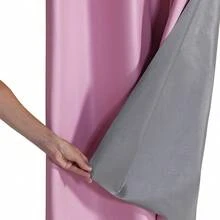 Blackout PVC Light Blocking Curtain 1.10 M Wide (Stretched) X 1.30 M High, Bedroom, Living Room, Kitchen, Bathroom - Baby Pink - View 2