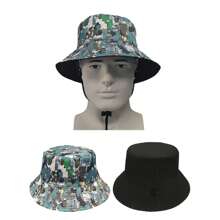 1pc Reversible Graffiti Print Street Style Bucket Hat, Polyester Fabric, Windproof & Decorative, Unisex, Suitable For Spring, Summer, Autumn