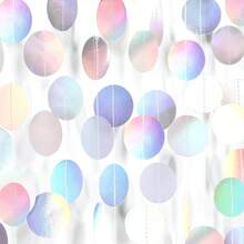 1 件全息圆盘装饰流苏花环，圣诞节 - 彩色 - 查看 10