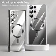 Funda de teléfono móvil avanzada de TPU con electrochapado y carga inalámbrica compatible con iPhone 17 17Pro 17Pro Max 17Air 16 Pro Max/16 Pro/16 Plus/16/15/14/13/12/11/ y compatible con Samsung S25/S25 Ultra/S25 Plus/S24 Ultra/S24 Plus/S24/S23/S22/S21/A14/A15/A16/A34/A55/A25/A35/A26/A36/A56. Es una funda de teléfono móvil ligera y sencilla adecuada para hombres y mujeres.