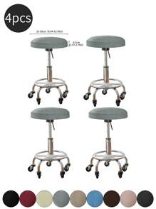 1pc Solid Color Stretchable Anti-Splash Milk Silk Round Seat Cover, Modern Style All-Season Dust-Proof Premium Bar Stool Cover, Suitable For Home