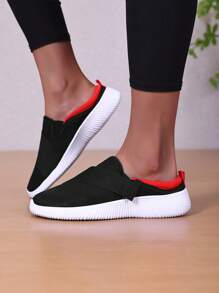 Women's Fashion Woven Breathable Comfortable Sneakers, Non-Slip Durable Slip-On Solid Color Casual Shoes, One Pair Suitable For Both Men & Women Outdoor Casual Sports