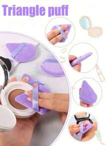 mik&joe 50/30/10/5pcs Velvet Triangle Makeup Sponge, Makeup Tools, Reusable Beauty Sponge Puff, Makeup Accessories, Powder Puff, Dry & Wet Use, Summer Makeup Essential, Beach Makeup Tool, Summer Travel Makeup Tool, Suitable For Foundation, Cream, BB Cream, Summer Beauty Tool, Summer Solstice