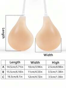 1 对可重复使用勺形硅胶胸罩隐形提升粘性胸贴带肩带婚礼派对礼服
