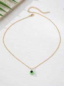 1 pieza Nuevo collar con colgante de ojo de demonio para mujer, collar gargantilla con colgante de ojo con incrustaciones de rhinestones