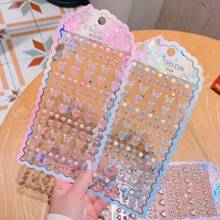 3D Colorful Butterfly Love Rhinestone Gem Embossed Sticker Phone Case Photo Card Decorative Sticker,School Supplies,Back To School