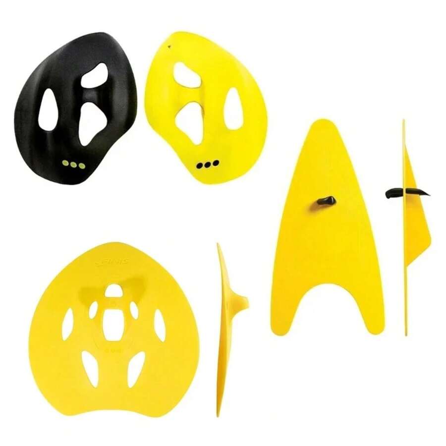 Paletas de natación Manta Freestyle, ergonómicas, profesionales, para practicar trazos y corregir la natación - Amarillo - Ver 1