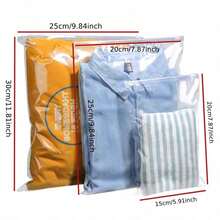 1pack 10pcs Multi Functional Transparent Plastic Sealed Bag, Zipper Style Storage Bag For Clothes, PE Packaging, Self Sealing Bag - Clear - View 10