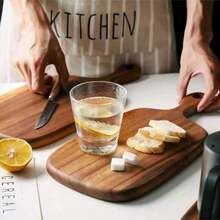 1 件木制创意切菜板、肩球棒砧板、实木面包板、披萨板、寿司板、水果蔬菜不对称双面切菜板、水果托盘、小吃托盘、餐具托盘、餐桌装饰托盘、乡村厨房必备、圣诞节、节日礼物