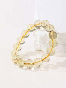 VE Genuine "Yumi" One-Piece Whole-Body Brazilian Natural Yellow Quartz Bracelet, Official Authentic Feng Shui Crystal Bracelet For Wealth And Career, Suitable For Men And Women, Ideal Gift For Friends, Partners, Supervisors, Natural Gemstone Color Varies - Citrine Bracelet - View 4