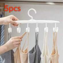 12钩旋转多功能衣架，无缝衣架，文胸吊带背心收纳整理架，家用晾衣架，宿舍挂钩，波浪形衣架，衣柜帽子挂钩，棒球帽架，360°旋转带挂钩帽架 - 白色