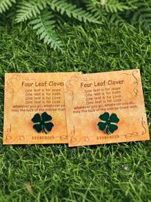 2 Stücke, Kleeblatt und Klee Brosche, schöne grüne Glücksknöpfe und Abzeichen, geeignet für St. Patrick's Day Feiern, Modeaccessoires und Geschenke, hochwertig, einfach zu tragen (ohne Karte) Rucksack für die Schule