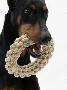 Rope Woven Circular Ring Pet Toy With Strong Bite Resistance, Teeth Grinding And Cleaning, Suitable For Large, Medium And Small Dogs, Random Color