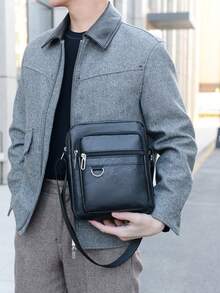 Torba męska, torba na ramię, torba męska, torba typu cross-body, torba ze skóry PU, torba biznesowa - Wielokolorowe - Zobacz 3