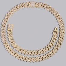 2025新款嘻哈女款项链手链14毫米链冰晶双排钻石密镶迈阿密钻石手链女款珠宝