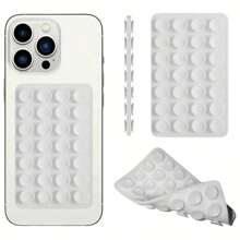 2 pezzi Ventosa antiscivolo per telefono in silicone, 28 ventose in silicone adesive, adesivi antiscivolo per telefono, supporto per power bank con ventosa compatibile con e Android, regalo per compleanni, famiglia e amici, supporto per telefono, accessori per telefono