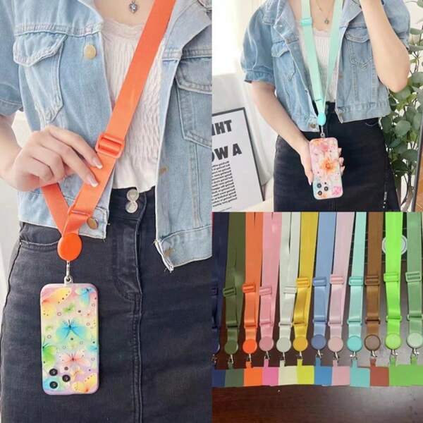 1pc Mobile Phone Lanyard Can Be Slung Diagonally, Detachable, Adjustable, Hanging Neck, Universal Lanyard, Mobile Phone Chain Fixing Plate
