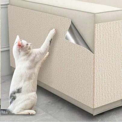 1 件粘性猫抓板、猫抓柱地毯罩家具沙发保护套、宠物玩具爬垫、自粘式猫抓板
