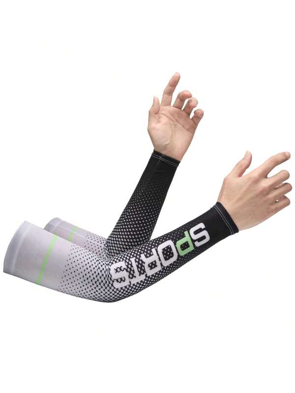 Sun Protective Anti UV 1pair Letter Graphic Sun Protection Cycling Arm Sleeves,Suitable For Cycling And Riding Motorcycle