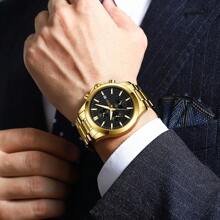 CRRJU CRRJU Men Watch Luxury Sports Quartz Chronograph Waterproof Wristwatch With Stainless Steel Luminous Auto Date