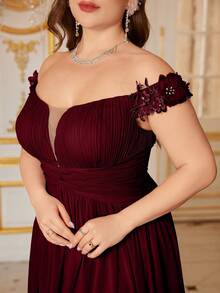 SUPGIR V-Neck Sleeveless Waist Twist Pleated Cut-Out Flowy Party Dress