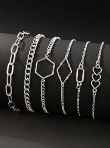 6 peças de pulseiras de aço inoxidável à prova d'água, novidades da moda