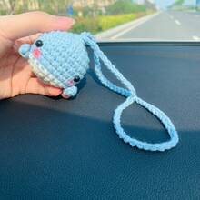 onEternal Handmade Crochet Cute Whale Hanging Decor, Car Interior Decoration, Mirror Ornament, Gift