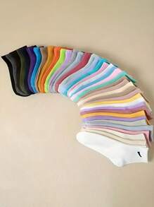 7/14 pares aleatorios de calcetines deportivos casuales y cómodos para mujer con diseño de rayas personalizadas, aptos para todas las estaciones y uso diario