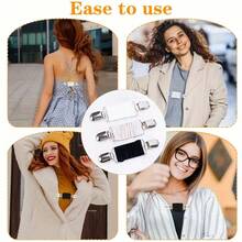 1件/2件/3件装新款连衣裙束带夹套装弹性衣夹收紧连衣裙开衫领夹衬衫夹后背束带女款 - 彩色 - 查看 3