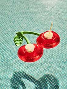1 pièce/3 pièces Porte-gobelet décoratif cerise à double bouche gonflable rouge, porte-gobelet décoratif cerise à double bouche pour fête de piscine, porte-gobelet décoratif de cocktail pour fête à la maison, porte-gobelet décoratif thème fête de l'eau, porte-gobelet décoratif fête de plage, porte-gobelet décoratif fête en extérieur