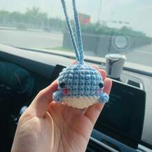 onEternal Handmade Crochet Cute Whale Hanging Decor, Car Interior Decoration, Mirror Ornament, Gift
