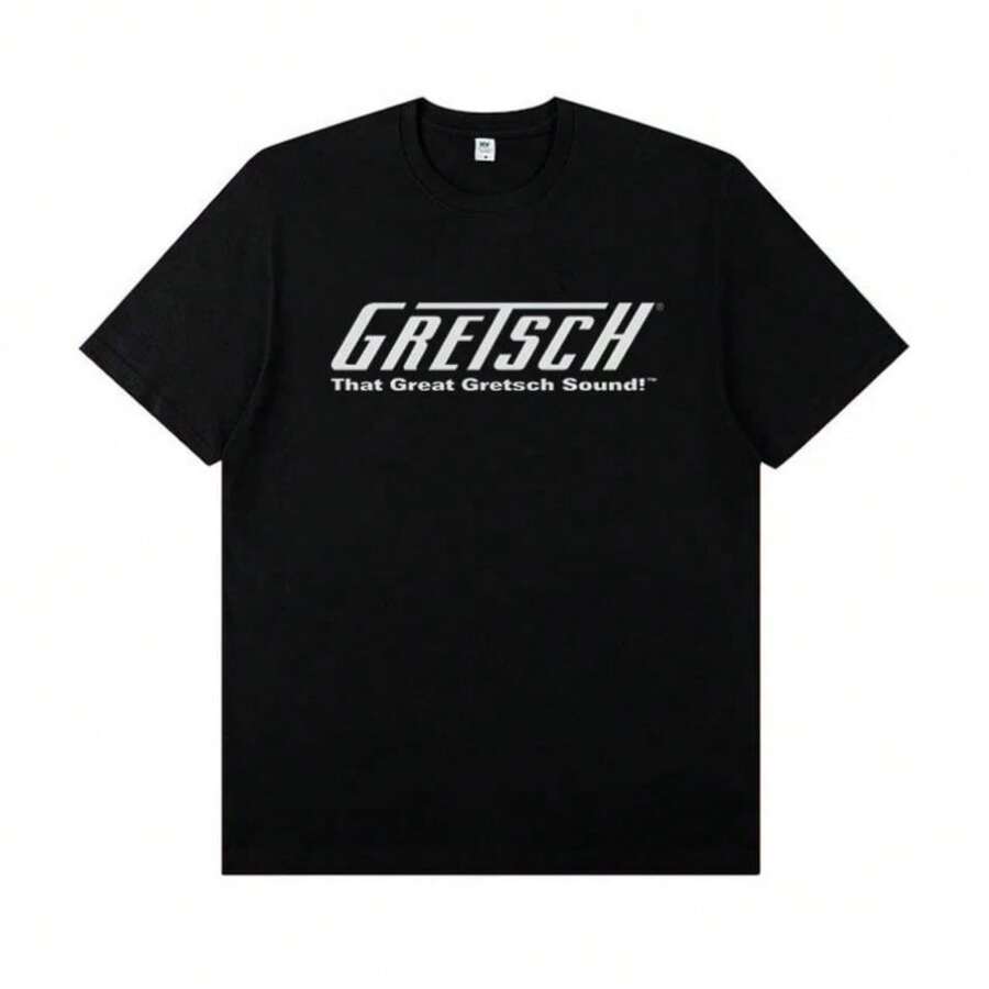 Gretsch Electric Guitar Instrument Peripheral T-Shirt Short Sleeve Cotton Rock Band Lead Singer Practice Costume Casual T-Shirt - màu đen - Xem 1