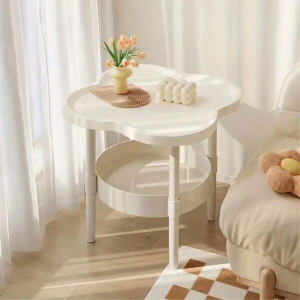 Table de chevet minimaliste moderne avec étagère de rangement portable : design gain de place, décoration d'intérieur décontractée et élégante