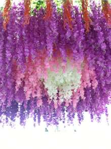 50 piezas/paquete Guirnalda colgante de flores de seda artificiales de glicinia estilo bohemio para decoración del hogar, bodas, fiestas, cumpleaños, Navidad y reuniones familiares