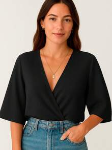 Women Tops - 黑色 - 查看 7