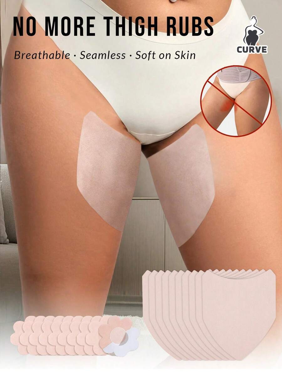 10/20pcs Invisible Anti Chafing Thigh Non-Woven Pads - Breathable Anti-Sweat Disposable Anti-Friction Patches For Men And Women, Inner Thigh Protectors For Skirts, Dresses, Sports And Summer Comfortable Wear