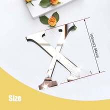 Silver Mirror Alphabet A-Z Wall Stickers - 10/15/20/30cm Tall Letters & Symbols Sold Separately, Dual-Layer Design: Reflective Acrylic Top + 1cm Thick Foam Base With Adhesive, Apply Together For 3D Effect Or Use Only Mirror Layer, Create Custom Words On Walls/Windows, Ideal For Marriage Ceremony Initials, Inspiring Messages In Work Areas, Romantic HOME Displays