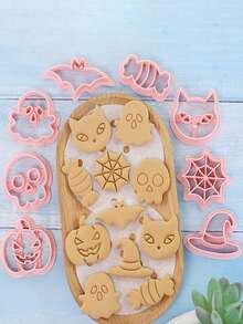 8pcs Halloween Cookie Cutter Set, Cartoon Mini Pumpkin Shape Dough Mold DIY Baking Pastry Tool - Cookie Cutters - View 5