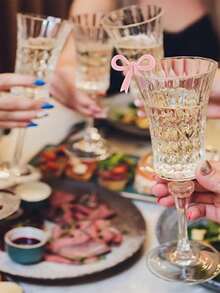 粉色蝴蝶结饮料标记 | 单身派对、性感生日派对配件、少女丝带派对饮料用品 - 彩色 - 查看 5