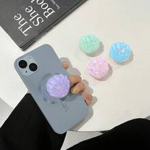 1 件可爱亮片闪亮贝壳形手机推拉支架，简易便携式手机支架，派对礼物，兼容 、Android 手机，生日、家人、朋友礼物，推拉式手机握把，手机支架，手机配件